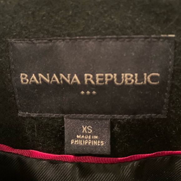 Banana Republic Short Black Wool Coat. - Picture 2 of 5